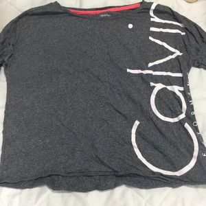 gray calvin klein lounge shirt